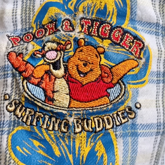 Disney Pooh & Tigger Embroidered Hawaiian Style Surfing Buddies Buttonup - Picture 4 of 4